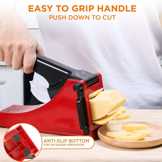 FAIZO French Fry Cutter & Potato Slicer – Vegetable Chopper with Free Crinkle Cutter for Potatoes, Carrots & Onions