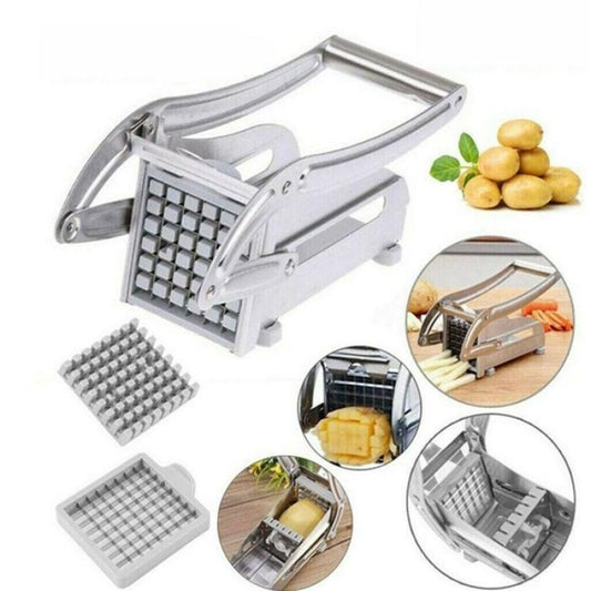 Potato Chips Cutter & French Fries Maker | Interchangeable Double Blade Vegetable Chopper & Potato Slicer