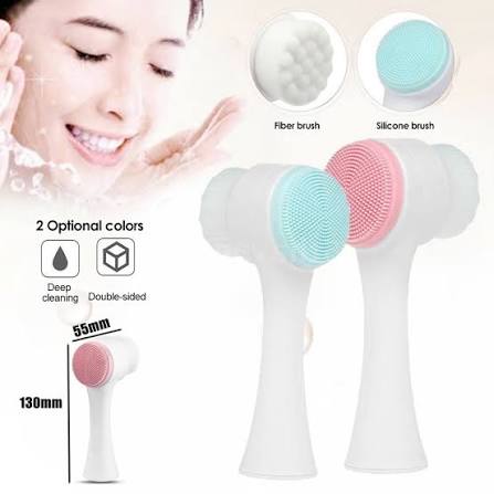2-in-1 Silicone Facial Cleansing Brush – Deep Face Cleaner & Gentle Massage Scrubber