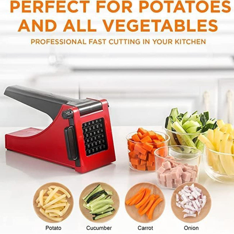 FAIZO French Fry Cutter & Potato Slicer – Vegetable Chopper with Free Crinkle Cutter for Potatoes, Carrots & Onions