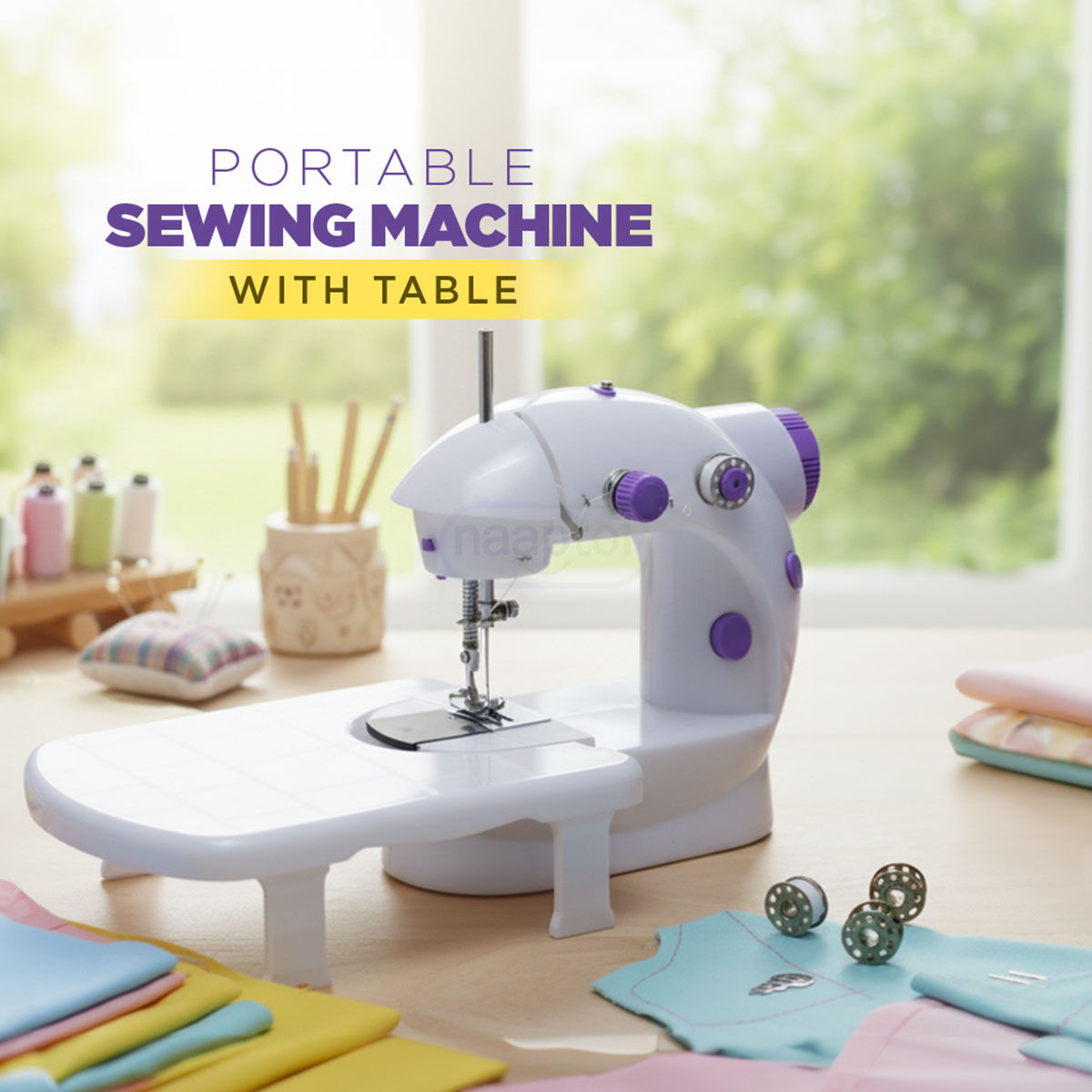 Mini Sewing Machine Portable Electric Sewing Machine for Beginners, Compact Household Sewing Machine for Clothes Repair, DIY Crafts & Quick Stitching