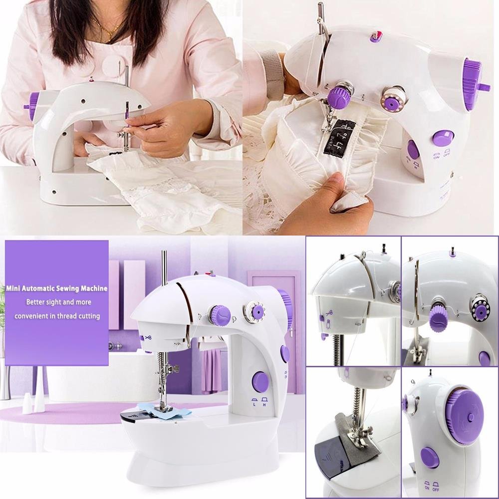 Mini Sewing Machine Portable Electric Sewing Machine for Beginners, Compact Household Sewing Machine for Clothes Repair, DIY Crafts & Quick Stitching