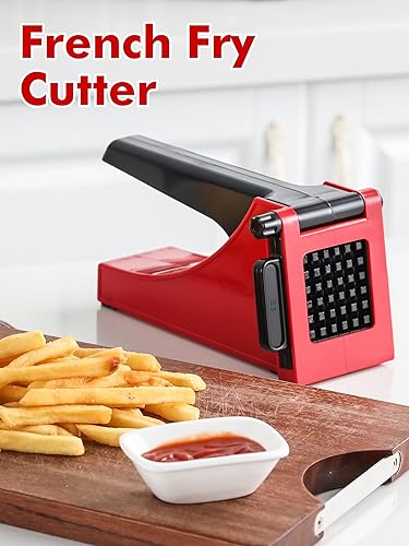 FAIZO French Fry Cutter & Potato Slicer – Vegetable Chopper with Free Crinkle Cutter for Potatoes, Carrots & Onions