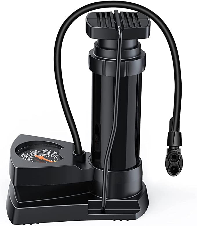 High Pressure Heavy Duty Foot Air Pump | Portable Manual Tire Inflator Pump for Car, Bike, Bicycle & Sports Balls