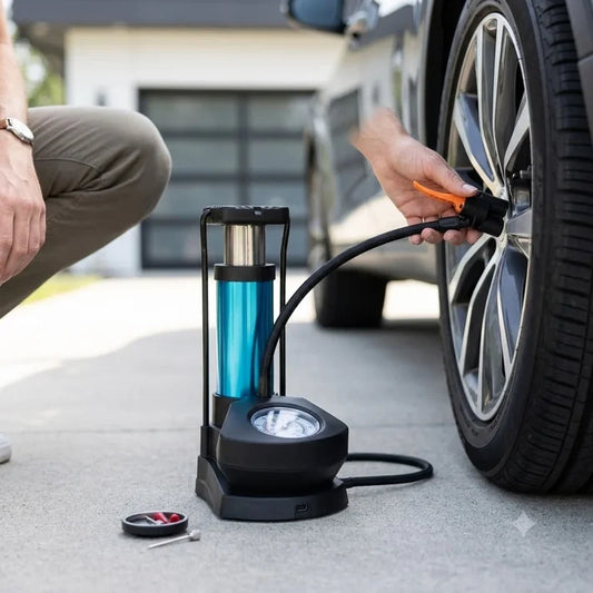 High Pressure Heavy Duty Foot Air Pump | Portable Manual Tire Inflator Pump for Car, Bike, Bicycle & Sports Balls