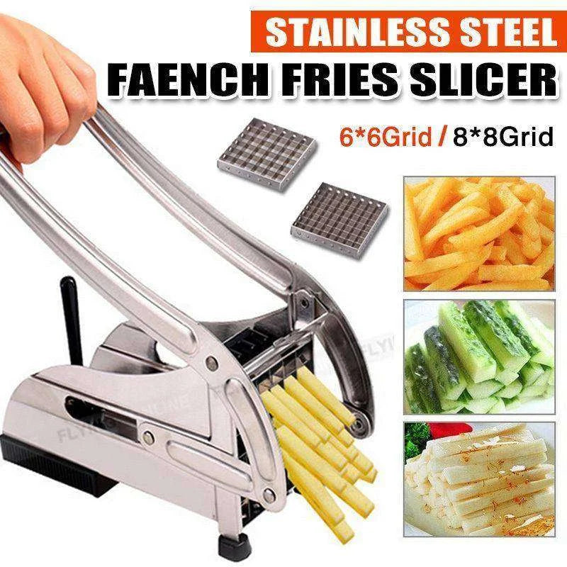 Potato Chips Cutter & French Fries Maker | Interchangeable Double Blade Vegetable Chopper & Potato Slicer