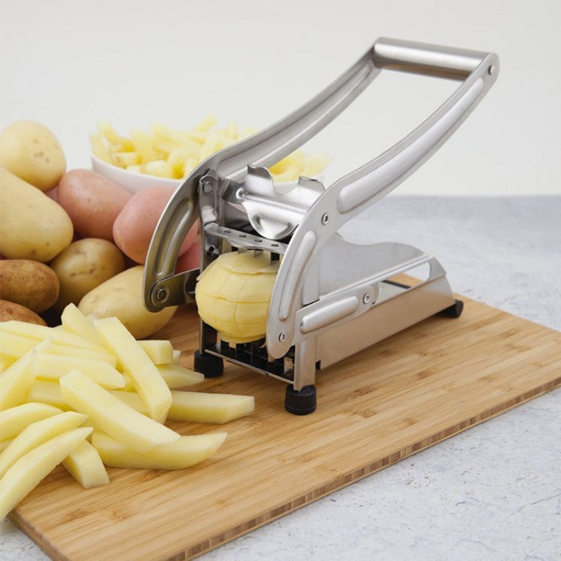 Potato Chips Cutter & French Fries Maker | Interchangeable Double Blade Vegetable Chopper & Potato Slicer
