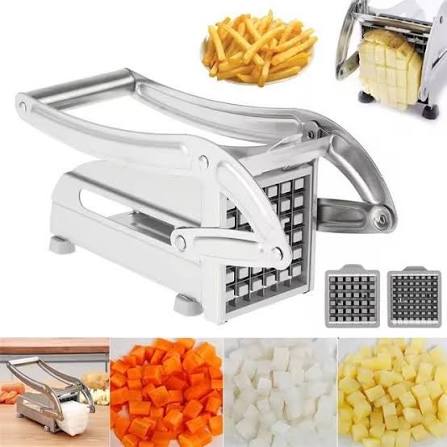 Potato Chips Cutter & French Fries Maker | Interchangeable Double Blade Vegetable Chopper & Potato Slicer