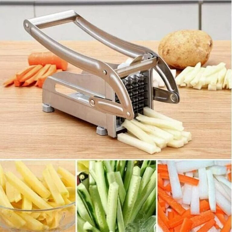 Potato Chips Cutter & French Fries Maker | Interchangeable Double Blade Vegetable Chopper & Potato Slicer