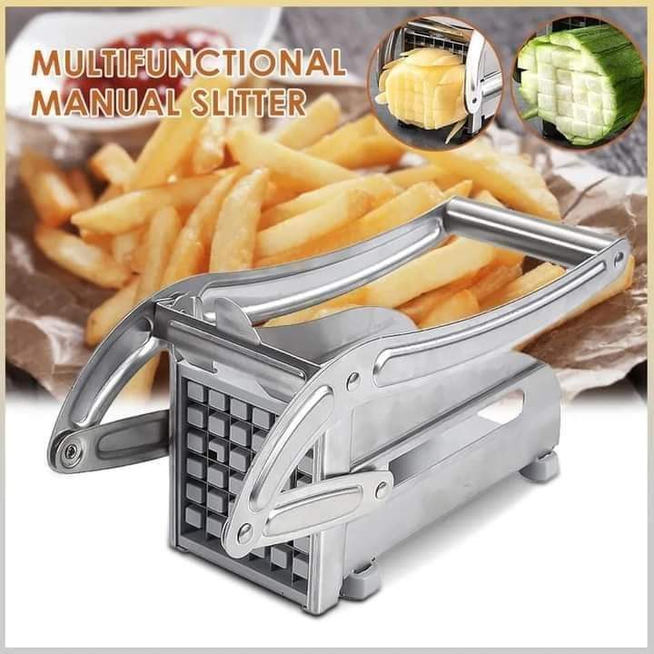 Potato Chips Cutter & French Fries Maker | Interchangeable Double Blade Vegetable Chopper & Potato Slicer