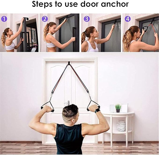 Power Resistance Bands Set for Men & Women | Adjustable Fitness Workout Bands for Home Gym & Full Body Strength Training