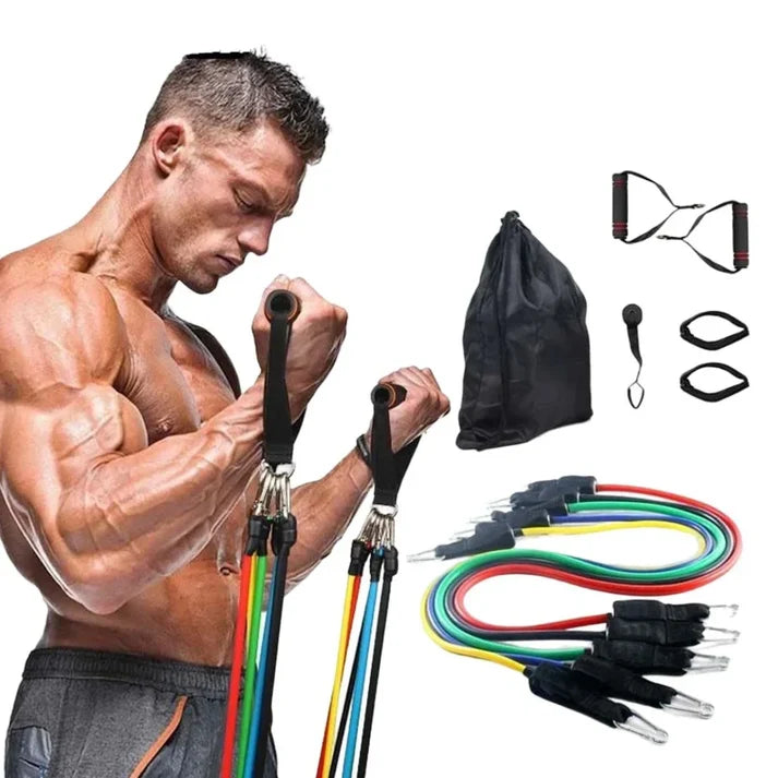 Power Resistance Bands Set for Men & Women | Adjustable Fitness Workout Bands for Home Gym & Full Body Strength Training