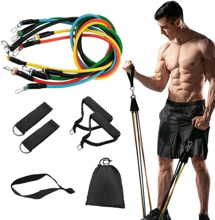 Power Resistance Bands Set for Men & Women | Adjustable Fitness Workout Bands for Home Gym & Full Body Strength Training