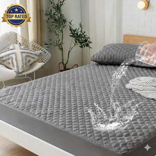 Cotton Quilted Waterproof Mattress Protector | Soft Breathable Bed Mattress Cover | Spill & Stain Resistant Protective Bedding Cover