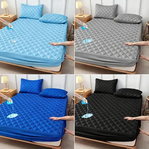 Cotton Quilted Waterproof Mattress Protector | Soft Breathable Bed Mattress Cover | Spill & Stain Resistant Protective Bedding Cover