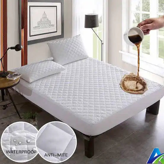 Cotton Quilted Waterproof Mattress Protector | Soft Breathable Bed Mattress Cover | Spill & Stain Resistant Protective Bedding Cover