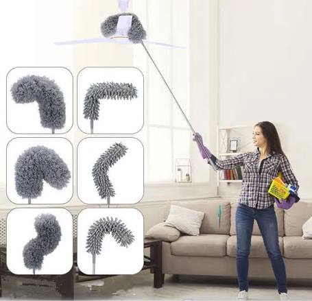 Microfiber Dust Brush Extendable Long Handle Duster | Furniture, Ceiling & Hard-to-Reach Cleaning Brush