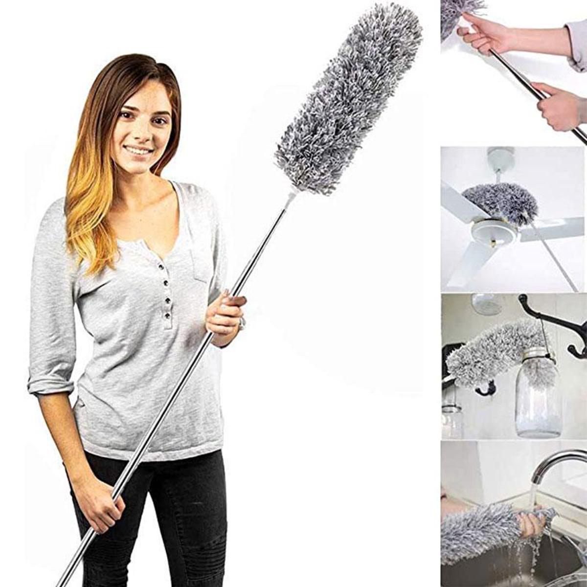 Microfiber Dust Brush Extendable Long Handle Duster | Furniture, Ceiling & Hard-to-Reach Cleaning Brush