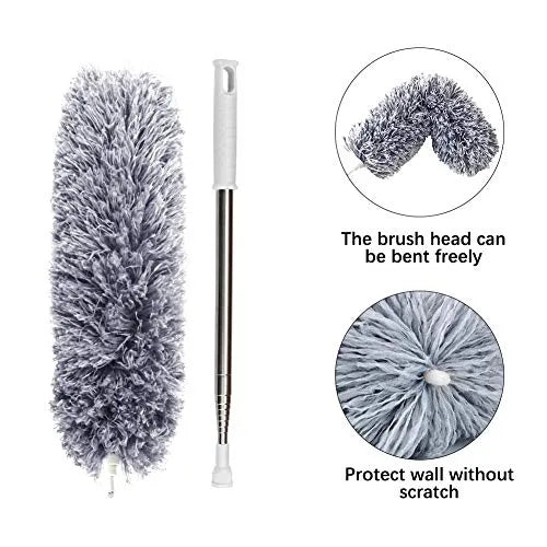 Microfiber Dust Brush Extendable Long Handle Duster | Furniture, Ceiling & Hard-to-Reach Cleaning Brush