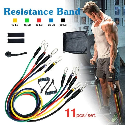 Power Resistance Bands Set for Men & Women | Adjustable Fitness Workout Bands for Home Gym & Full Body Strength Training
